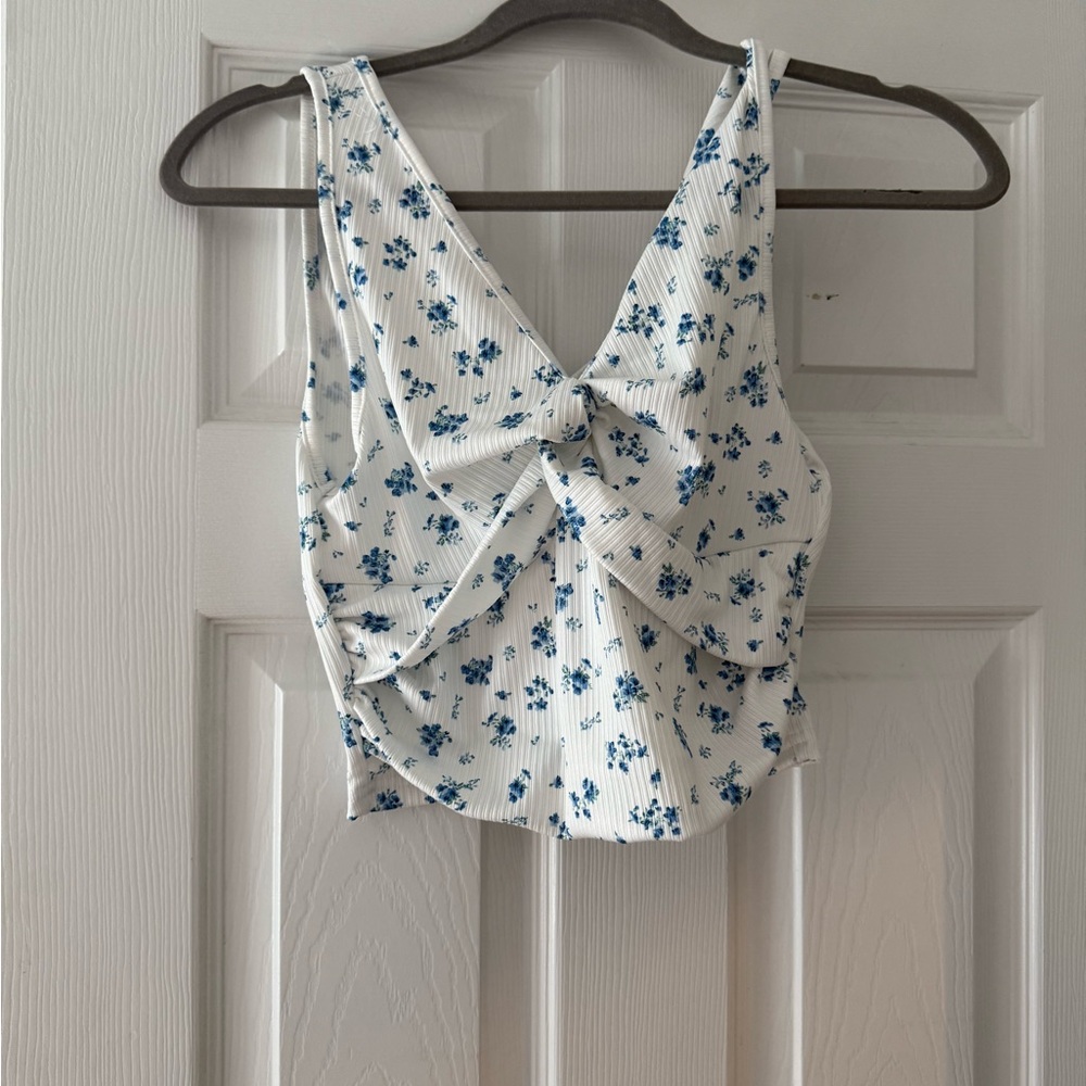 SHEIN Blue Floral Tank Top